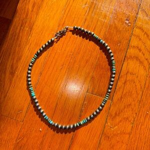 Elegant Black and Turquoise Beaded Necklace